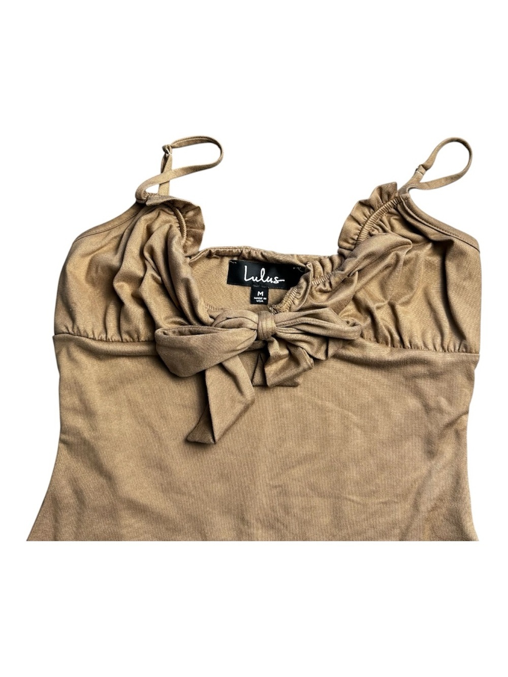 Lulus Brown Bodysuit with Bow - Picture 3 of 6